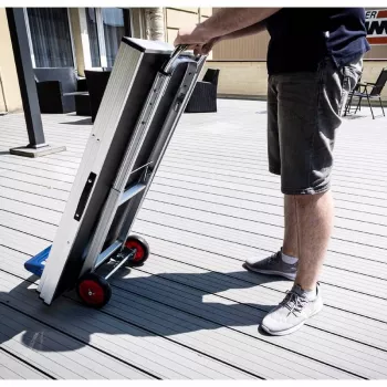 BRÜDER MANNESMANN aliumininis rankinis vežimėlis 90 kg, ištraukiama rankena 720-1090 mm, sulankstomas, sidabrinis/juodas (099-T)