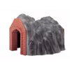 Märklin H0 vieno kelio tunelis su detaliu akmens arkos portalu, pilkas ir oranžinis 72202