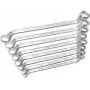 BRÜDER MANNESMANN 8 dalių žiedinių veržliarakčių rinkinys, chromo-vanadžio plienas, DIN 838, chromuotas poliruotas, dydžiai 6x7-20x22 mm (140-08 DIN)