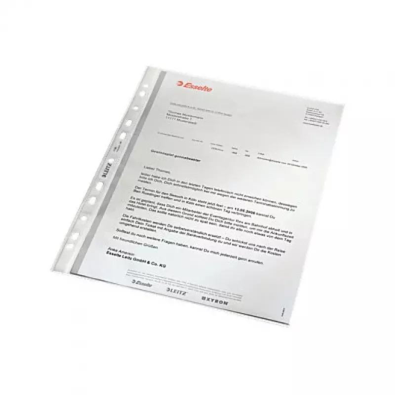 LEITZ 47960000 A4 perforuotas kišenėlės, polipropilenas 0,07 mm, permatomos, 100 vnt. paketas