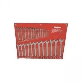 BRÜDER MANNESMANN M130-25 25 dalių derintų veržliarakčių rinkinys, metrinis 6-32 mm, chromo vanadžio plienas, DIN 3113, ritininiame tekstiliniame dėkle