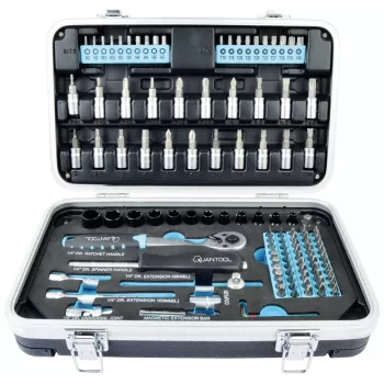 BRÜDER MANNESMANN QUANTOOL Q25003 116 dalių 1/4 inch šešiakampių antgalių rinkinys su apsauginiais antgaliais