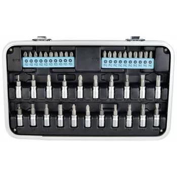 BRÜDER MANNESMANN QUANTOOL Q25003 116 dalių 1/4 inch šešiakampių antgalių rinkinys su apsauginiais antgaliais