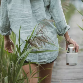 THERMOS ICON Food Jar smėlio spalvos 0,47 L termo maisto indas iš nerūdijančio plieno su sulankstomu šaukštu 4120323047