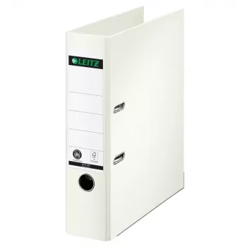 LEITZ 180° segtuvas su svirtimi A4, 80 mm, baltas, visiškai popierinis viršelis, 1007-00-01
