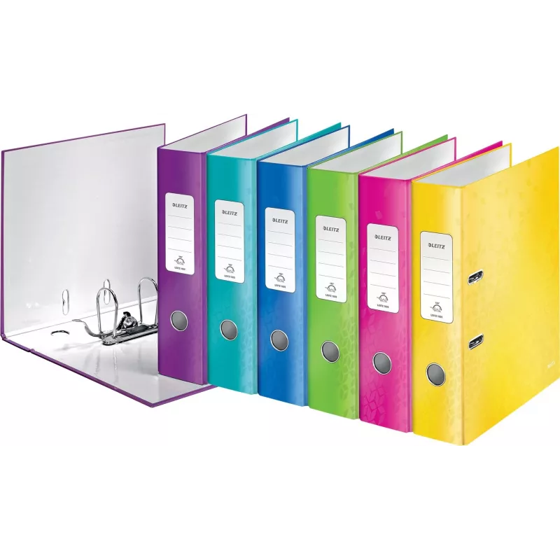 LEITZ WOW 180° svirtinio mechanizmo segtuvas A4, 80 mm, įvairių spalvų (10 vnt. pakuotė) 1005-10-99