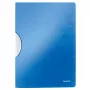 LEITZ WOW ColorClip A4 dokumentų segtuvas su spaustuku, metalinės mėlynos spalvos su 3D reljefine paviršiaus struktūra, šviesiai pilkas vidus, 30 lapų talpa 4185-00-36