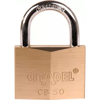 ABUS 50 mm masyvo žalvario spyna su grūdinto plieno lankeliu ir 2 raktai 238390
