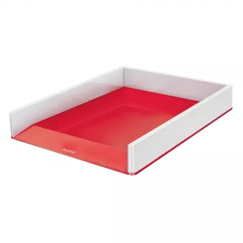 Leitz WOW Duo Colour dokumentų dėklas perlų baltos/raudonos spalvos