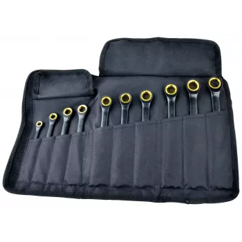 BRÜDER MANNESMANN Q25210 Quantool kombinuotų veržliarakčių rinkinys, 10 dalių, 8-19 mm