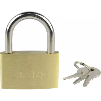 Brüder Mannesmann M413-40 38 mm masyvo žalvario pakabinama spyna su raktu, auksinė-geltona