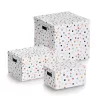 Zeller Dots dėžė daiktams laikyti balta su taškeliais 25 x 35 x 20 cm 14475