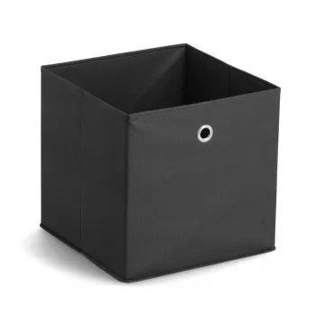 ZELLER 14113 juoda netekstilinio audinio dėžė, kubas 30x30x30cm, sulankstoma, 27L, su metaline kilpa
