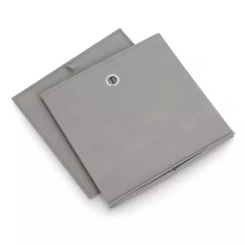 Zeller pilkos spalvos neaustinės medžiagos laikymo dėžė 30x30x30 cm, sulankstoma kubas su metaline kilpa rankena 14110