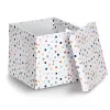 Zeller Dots balta dėžė su polka taškais 33,5 x 33 x 32 cm 14476