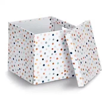 Zeller Dots balta dėžė su polka taškais 33,5 x 33 x 32 cm 14476