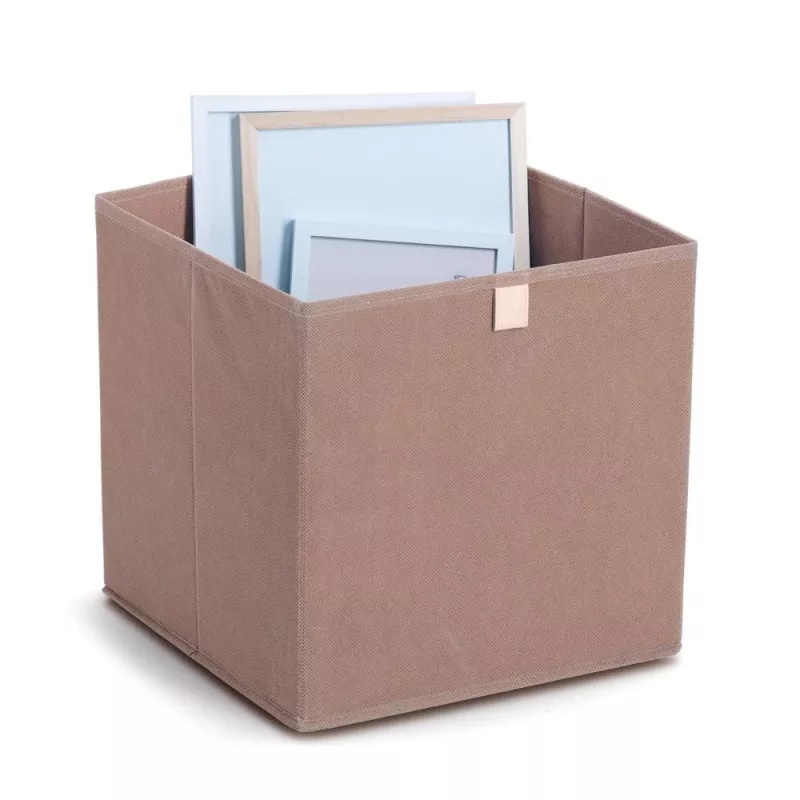 Zeller Mocca kubo formos daiktų dėžė 32 x 32 x 32 cm su dangčiu ir rankena 14541