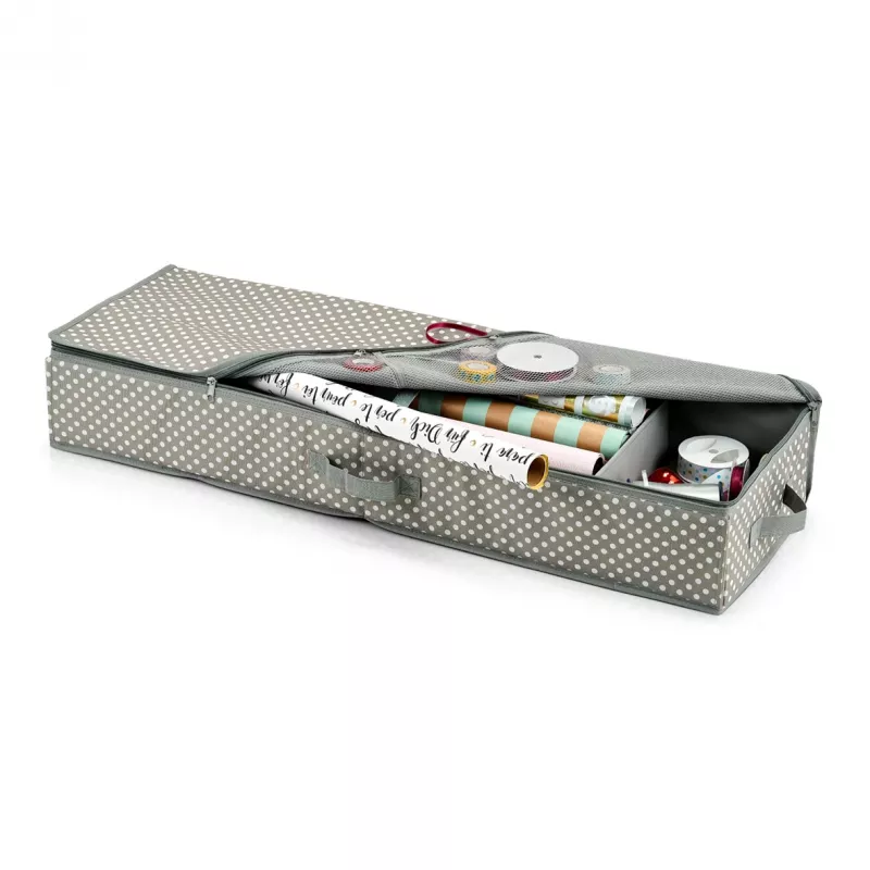 Zeller Dovanų pakavimo medžiagų organizatorius pilkas/baltas 90 x 30 x 12 cm (14665)