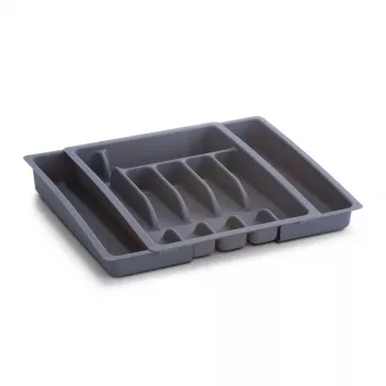 Zeller 24887 stalo įrankių stalčiaus organizatorius, plastikinis, pilkas, 5 skyriai