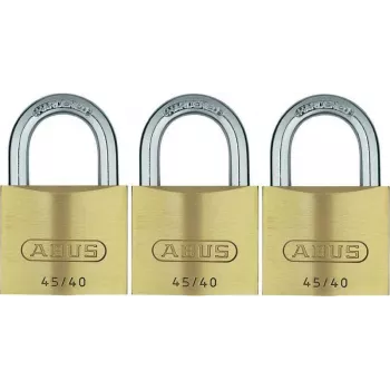 ABUS 82 serijos žalvarinė spynų rinkinys, vienodo rakto, 45 mm korpusas, 3 vnt. 11825 8