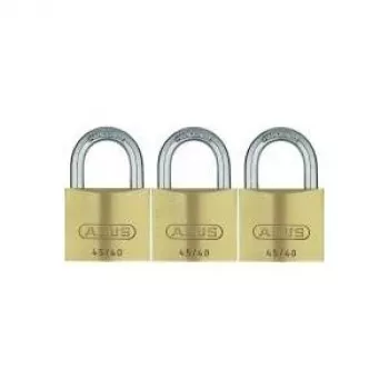 ABUS 82 serijos žalvarinė spynų rinkinys, vienodo rakto, 45 mm korpusas, 3 vnt. 11825 8
