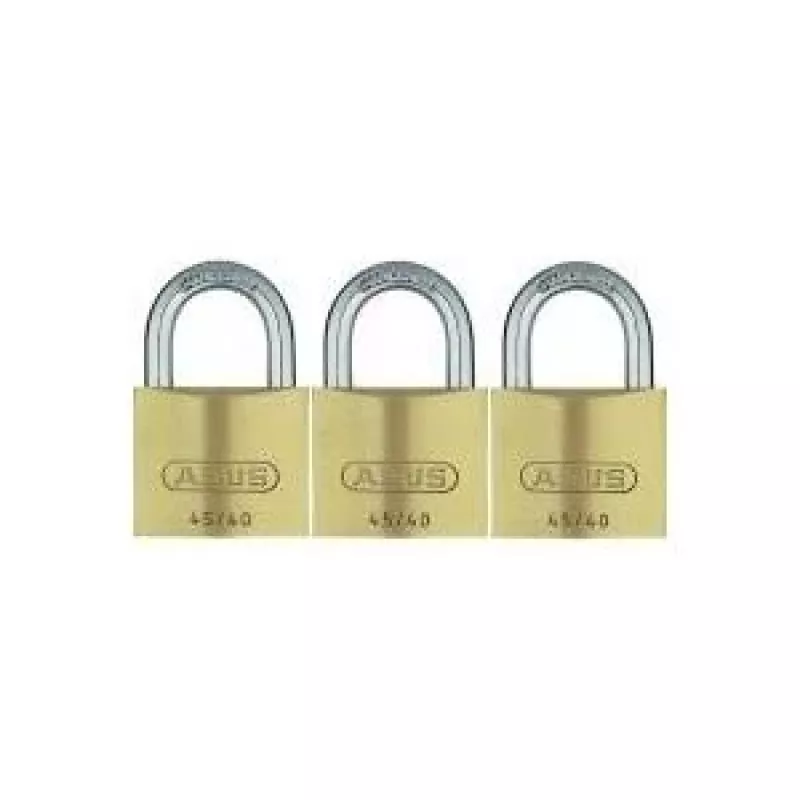 ABUS 82 serijos žalvarinė spynų rinkinys, vienodo rakto, 45 mm korpusas, 3 vnt. 11825 8