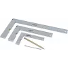 Brüder Mannesmann M81210 5 dalių kampainio rinkinys su braižikliu, grūdintas plienas, metrinė, 100 mm liniuotė, 0-180° kampamatis, 45° įstrižainė, centrinis kampainis, plastikinis dėklas 0418002