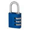 ABUS 466144 45 mm kieto žalvario spyną su raktu ir grūdinto plieno lankeliu, mėlyna