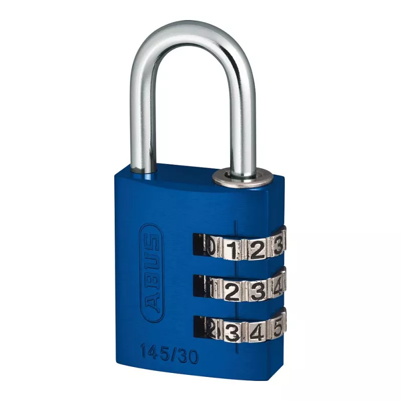 ABUS 466144 45 mm kieto žalvario spyną su raktu ir grūdinto plieno lankeliu, mėlyna