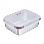 Westmark Click & Close maisto laikymo indas 2,25 L stačiakampis, sidabrinis dangtelis, permatomas SAN, hermetiškas, nepralaidus, be BPA 23692270