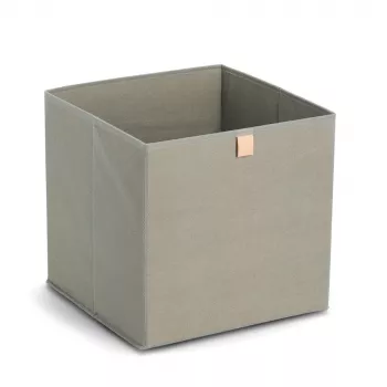Zeller khaki audinio dėžė 32x32x32 cm sulankstoma kubo formos organizatorė 14540