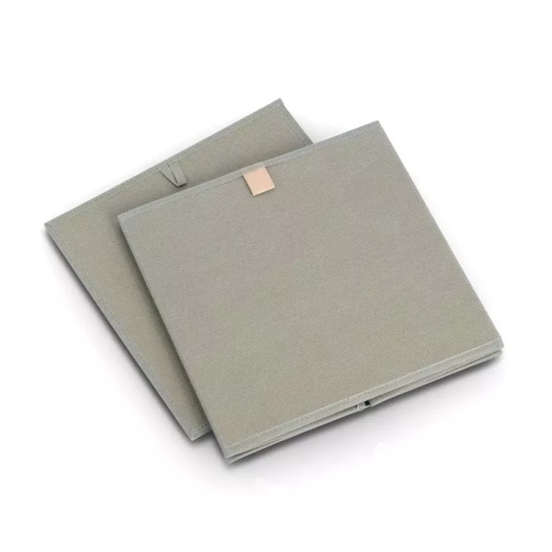 Zeller khaki audinio dėžė 32x32x32 cm sulankstoma kubo formos organizatorė 14540
