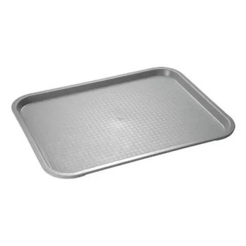 APS Fast Food padėklas 410 x 305 mm, pilkas polipropilenas, aukštis 20 mm, 1 vnt. (538)