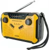 Schwaiger Outdoor Radio FM/AM su rankiniu generatoriumi ir saulės baterija, atsparus purslams ir smūgiams, su žibintuvėliu, geltona/juoda (RADK0001)