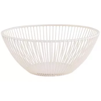 APS SVART apvali duonos ir vaisių krepšelė, 200 mm, balto metalo 30426