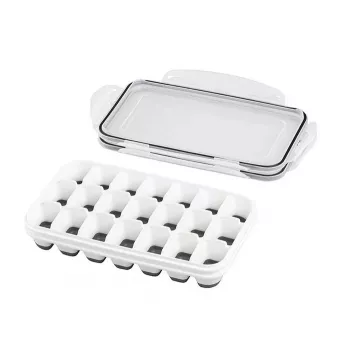 APS Ice Cube Box su dangteliu, permatomas/pilkas, 2 vnt. rinkinys, polipropilenas, tinka plauti indaplovėje 36103