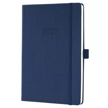 SIGEL Conceptum 2027 tamsiai mėlynas knyginis kalendorius A5 savaitinis planuoklis C2762