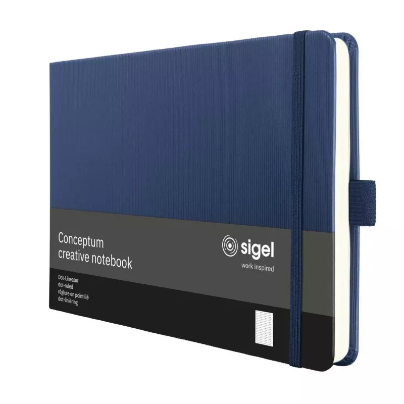 SIGEL Conceptum užrašų knygelė A5 gulsčio formato taškinis tinklelis tamsiai mėlyna kietu viršeliu 132 puslapiai CO207