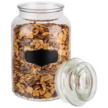 APS Canister stiklinis maisto laikymo indas 1,5L su stikliniu dangčiu ir silikoniniu tarpikliu 82267