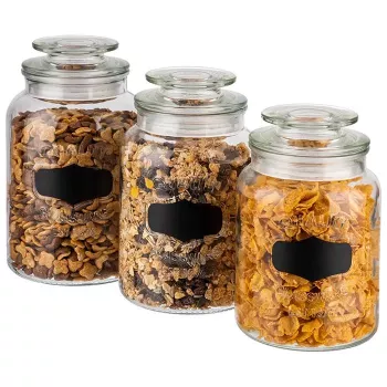 APS Canister stiklinis maisto laikymo indas 1,5L su stikliniu dangčiu ir silikoniniu tarpikliu 82267