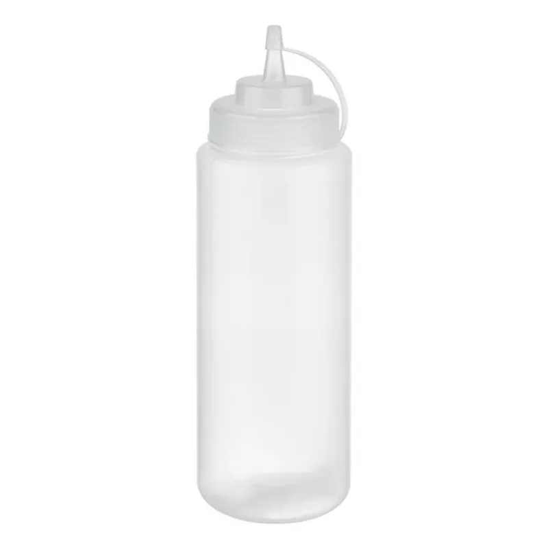APS 1025 ml talpos plastikinis butelis su dozatoriumi, permatomas polietilenas, užsukamas dangtelis ir uždangalas - 1 vnt. (93259)