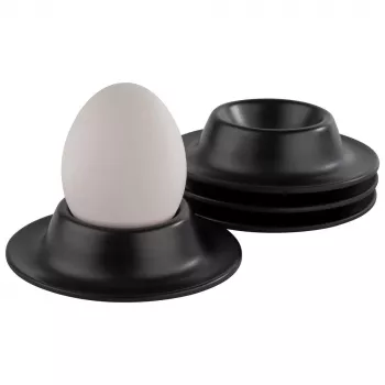 APS kiaušinių stovelis, melaminas, juodas, rinkinys iš 4, 85 mm skersmuo, 20 mm aukštis, tinka plauti indaplovėje (83849)