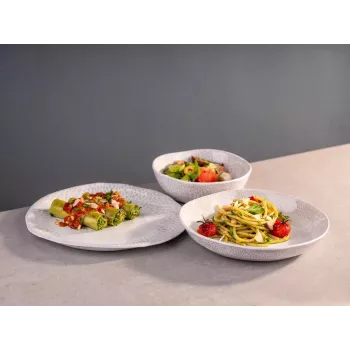 APS FOOTMARK dubenėlis patiekalams 0,6L balta/pilka melaminas 85321