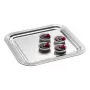 APS CLASSIC Stačiakampė patiekimo lėkštė 354 x 325 mm, sidabrinė, nikeliuota ir chromuota metalinė, su linijomis (1 vnt.)