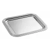 APS CLASSIC Stačiakampė patiekimo lėkštė 354 x 325 mm, sidabrinė, nikeliuota ir chromuota metalinė, su linijomis (1 vnt.)