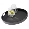 APS Bistro apvalus padėklas, juodas, 35,5 cm, melaminas, sukraunamas, tinka plauti indaplovėje (84045)