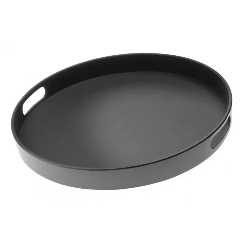 APS Bistro apvalus padėklas, juodas, 35,5 cm, melaminas, sukraunamas, tinka plauti indaplovėje (84045)