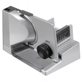 ritter solida 4 pjaustyklė su ECO varikliu, viso metalo korpusas, pasvirusi konstrukcija - pjūvio storio reguliavimas iki 23 mm - saugos momentinis ir nuolatinis jungiklis - sklandžiai slenkantis vežimėlis su nerūdijančio plieno atrama - pagaminta Vokieti