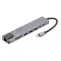 E+P USB-C daugiafunkcis adapteris 8-in-1 MPA8 juodas/sidabrinis