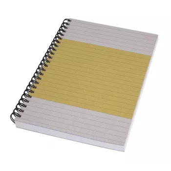 SIGEL Quicknote SN500 sąsiuvinis A5 liniuotė, geltona/pilka minkštais viršeliais, 160 psl.